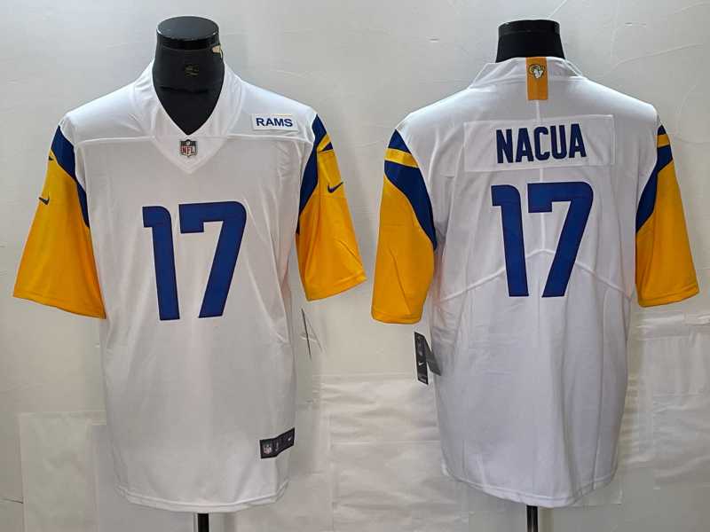 Men%27s Los Angeles Rams #17 Puka Nacua White Vapor Untouchable Limited Jersey->kansas city chiefs->NFL Jersey